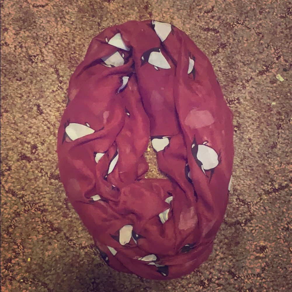 Maroon Penguin scarf